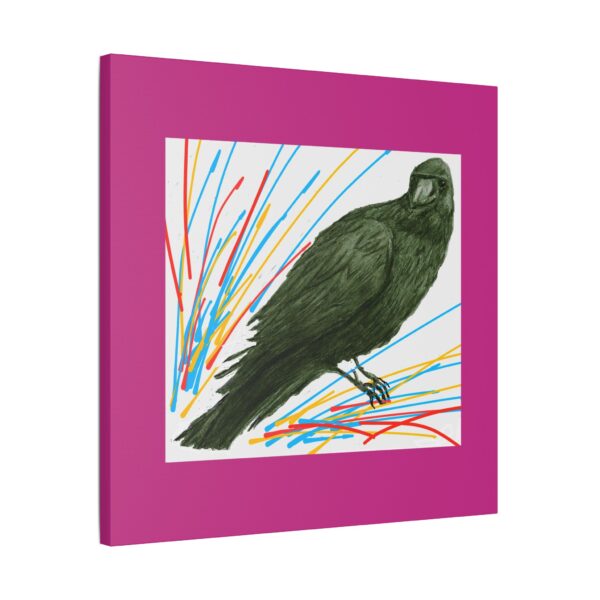 Artistic Crow Splash Canvas Print, Unique Wall Art Decor, Colorful Home Styling, Gift for Bird Lovers, Modern Art for Any Room