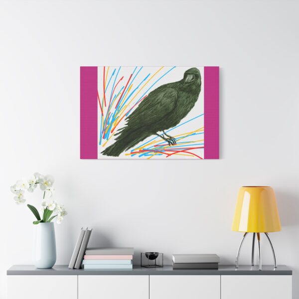 Artistic Crow Splash Canvas Print, Unique Wall Art Decor, Colorful Home Styling, Gift for Bird Lovers, Modern Art for Any Room