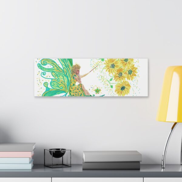 Whimsical Dahlia Fairy Canvas Art | Colourful Home Decor, Unique Gift for Fairy Lovers, Enchanting Wall Art, Nature-Inspired Gift