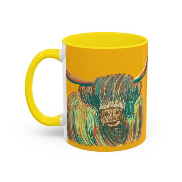 Highland Cow Mug - Whimsical Colorful Coffee Cup for Animal Lovers, Unique Gift for Birthdays, Holidays, Home Decor, Office Use