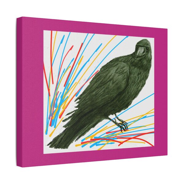Artistic Crow Splash Canvas Print, Unique Wall Art Decor, Colorful Home Styling, Gift for Bird Lovers, Modern Art for Any Room