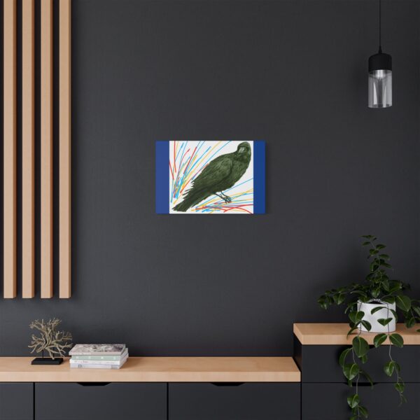 Artistic Crow Splash Canvas Print, Unique Wall Art Decor, Colorful Home Styling, Gift for Bird Lovers, Modern Art for Any Room
