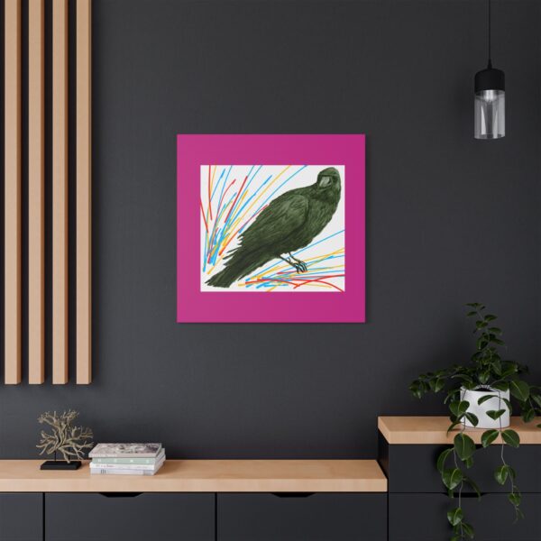 Artistic Crow Splash Canvas Print, Unique Wall Art Decor, Colorful Home Styling, Gift for Bird Lovers, Modern Art for Any Room
