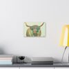 Highland Cow Wall Art, Colorful Canvas Print, Farmhouse Decor, Animal Lover Gift, Rustic Home Decor