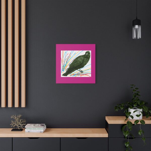 Artistic Crow Splash Canvas Print, Unique Wall Art Decor, Colorful Home Styling, Gift for Bird Lovers, Modern Art for Any Room
