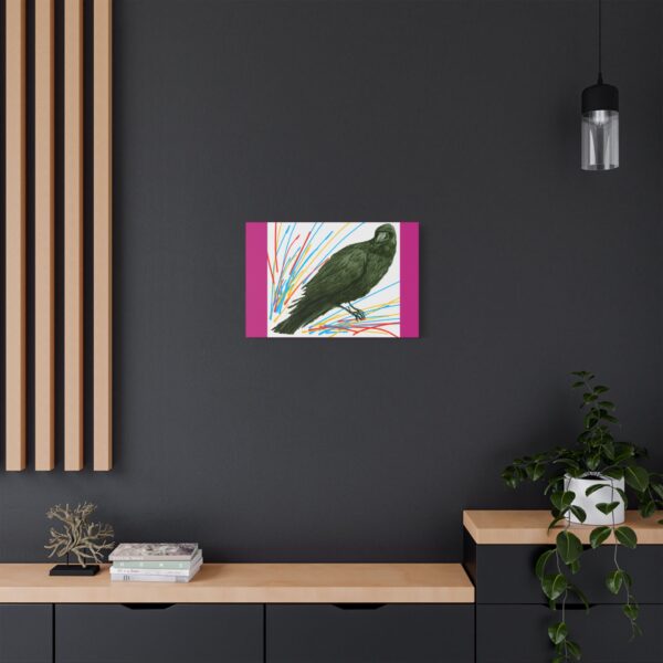 Artistic Crow Splash Canvas Print, Unique Wall Art Decor, Colorful Home Styling, Gift for Bird Lovers, Modern Art for Any Room