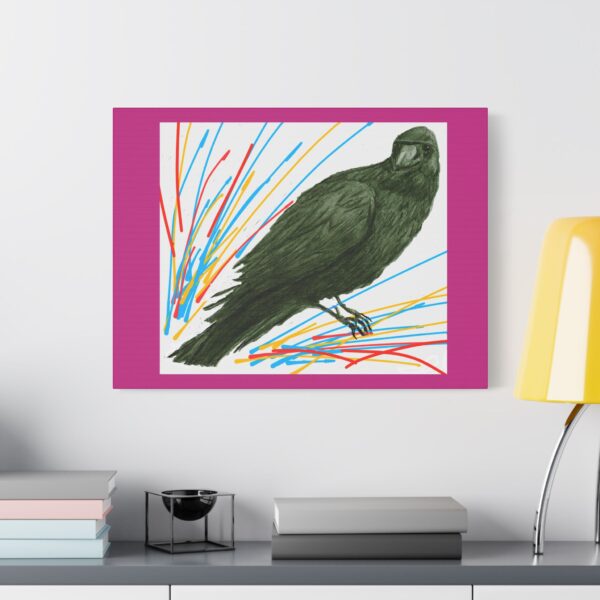 Artistic Crow Splash Canvas Print, Unique Wall Art Decor, Colorful Home Styling, Gift for Bird Lovers, Modern Art for Any Room