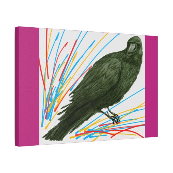 Artistic Crow Splash Canvas Print, Unique Wall Art Decor, Colorful Home Styling, Gift for Bird Lovers, Modern Art for Any Room