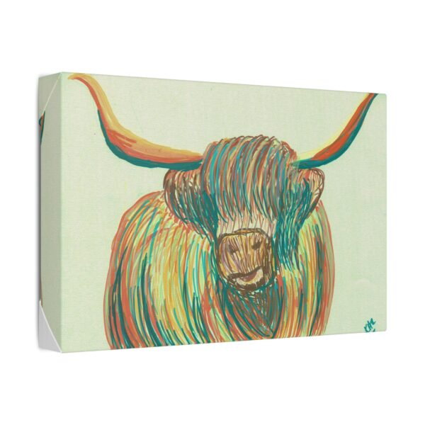 Highland Cow Wall Art, Colorful Canvas Print, Farmhouse Decor, Animal Lover Gift, Rustic Home Decor
