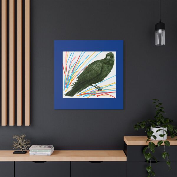 Artistic Crow Splash Canvas Print, Unique Wall Art Decor, Colorful Home Styling, Gift for Bird Lovers, Modern Art for Any Room