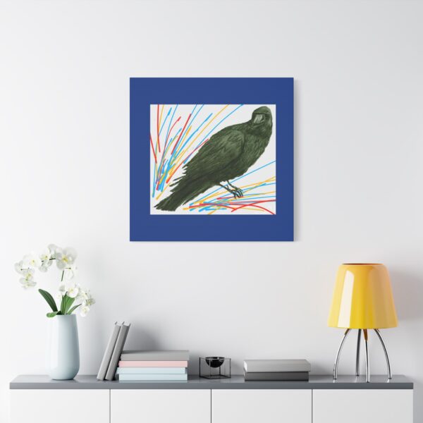 Artistic Crow Splash Canvas Print, Unique Wall Art Decor, Colorful Home Styling, Gift for Bird Lovers, Modern Art for Any Room
