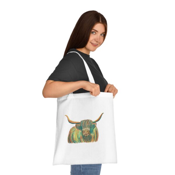 Highland Cow Tote Bag, Eco-Friendly Cotton Bag, Shopping Tote, Gift for Animal Lovers, Boho Style, Reusable Grocery Bag