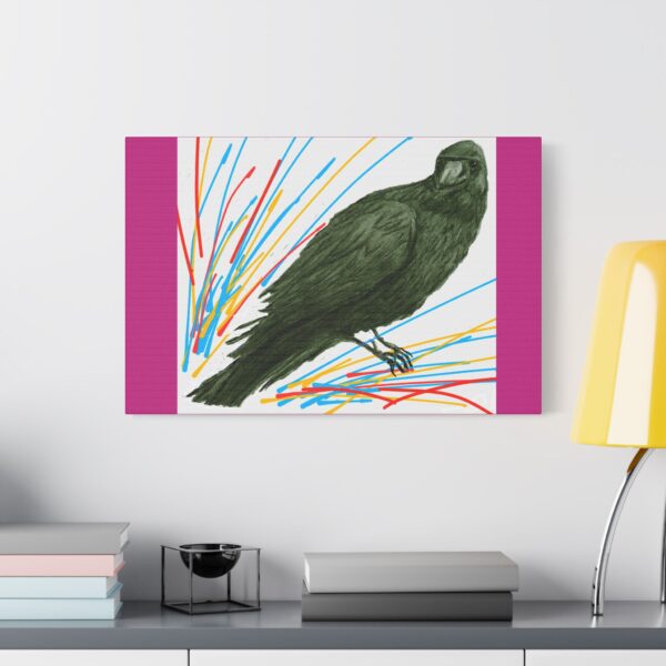 Artistic Crow Splash Canvas Print, Unique Wall Art Decor, Colorful Home Styling, Gift for Bird Lovers, Modern Art for Any Room
