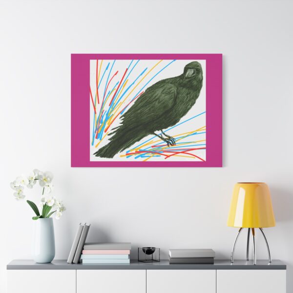 Artistic Crow Splash Canvas Print, Unique Wall Art Decor, Colorful Home Styling, Gift for Bird Lovers, Modern Art for Any Room