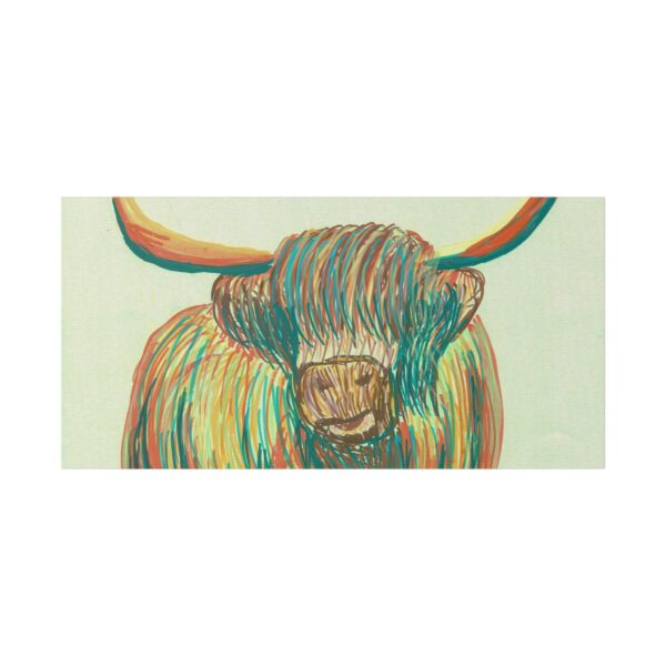 Highland Cow Wall Art, Colorful Canvas Print, Farmhouse Decor, Animal Lover Gift, Rustic Home Decor