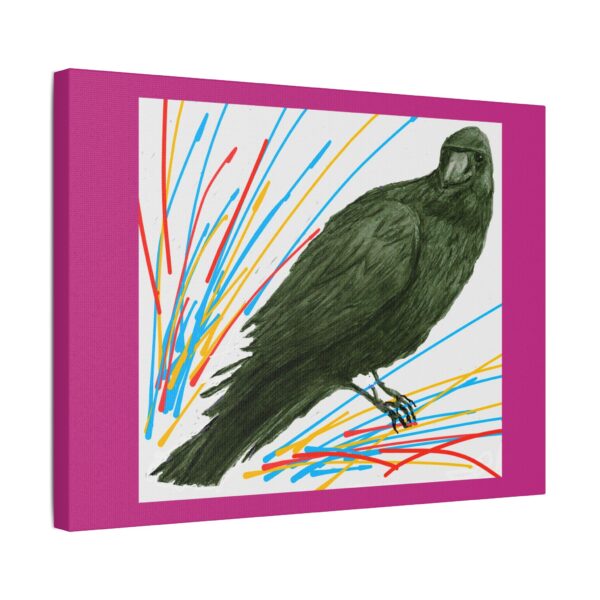 Artistic Crow Splash Canvas Print, Unique Wall Art Decor, Colorful Home Styling, Gift for Bird Lovers, Modern Art for Any Room