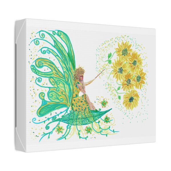 Whimsical Dahlia Fairy Canvas Art | Colourful Home Decor, Unique Gift for Fairy Lovers, Enchanting Wall Art, Nature-Inspired Gift