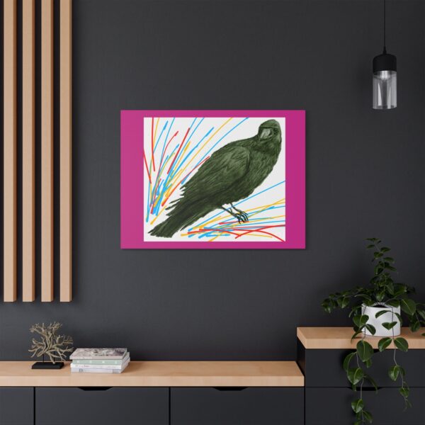 Artistic Crow Splash Canvas Print, Unique Wall Art Decor, Colorful Home Styling, Gift for Bird Lovers, Modern Art for Any Room