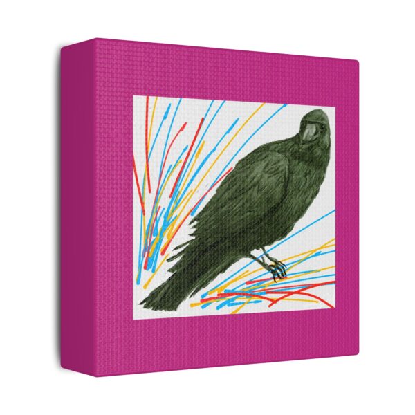 Artistic Crow Splash Canvas Print, Unique Wall Art Decor, Colorful Home Styling, Gift for Bird Lovers, Modern Art for Any Room