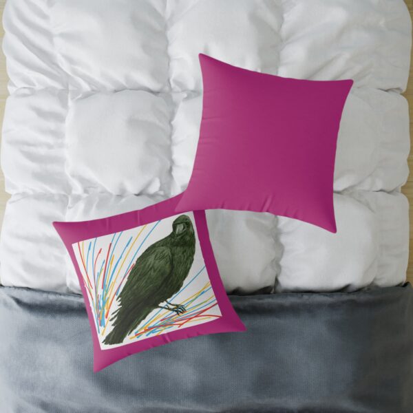 Vibrant Crow Raven Decorative Pillow, Home Decor, Couch Cushion, Unique Gift, Bird Art, Accent Pillow, Colourful Throw Pillow