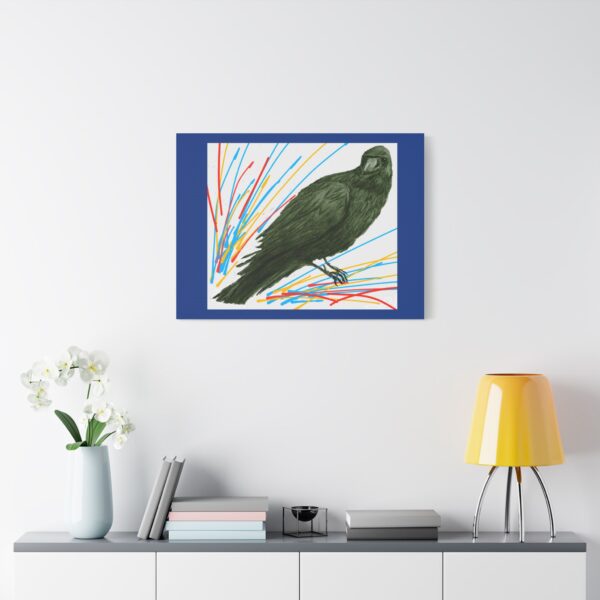 Artistic Crow Splash Canvas Print, Unique Wall Art Decor, Colorful Home Styling, Gift for Bird Lovers, Modern Art for Any Room