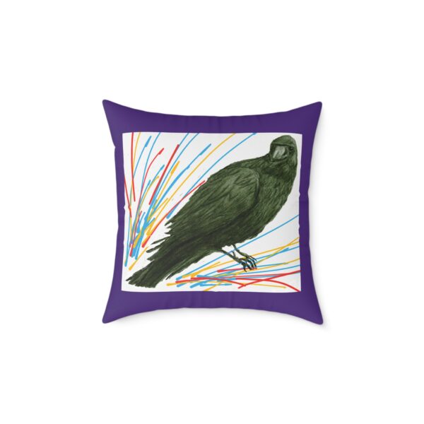 Vibrant Crow Raven Decorative Pillow, Home Decor, Couch Cushion, Unique Gift, Bird Art, Accent Pillow, Colourful Throw Pillow