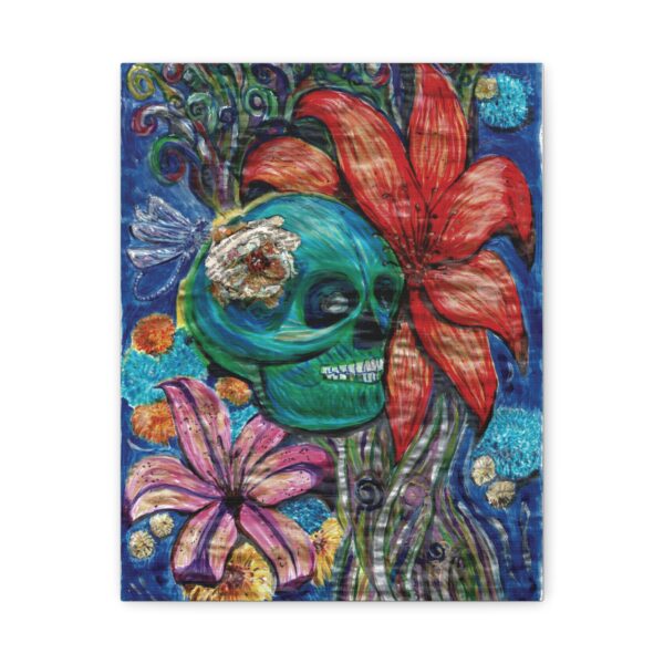 11009538859657036118_2048.jpeg Colorful Skull Floral Canvas Art, Day of the Dead Decor, Wall Art for Home, Boho Style Decor, Gift for Art Lovers