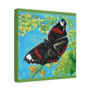 Butterfly Wall Art Canvas, Vibrant Nature Decor, Living Room Artwork, Gift for Nature Lovers, Floral Home Decoration