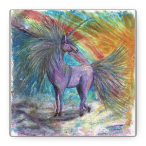 12558399506051950569_2048.jpeg Magical Unicorn Canvas Art Print, Colorful Rainbow Wall Decor, Perfect Gift for Kids, Nursery or Fantasy Lovers
