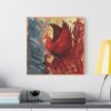 Vibrant Phoenix Wall Art, Stretched Satin Canvas, Home Decor, Gift for Art Lovers, Inspirational Decor, Colorful Artwork