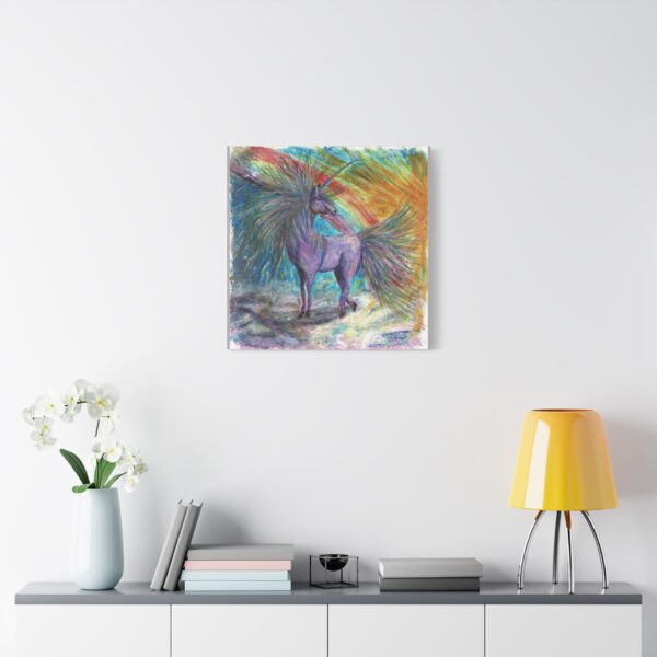 Magical Unicorn Canvas Art Print, Colorful Rainbow Wall Decor, Perfect Gift for Kids, Nursery or Fantasy Lovers