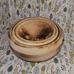 Burned Wooden Deep Storage Bowl – Rustic Handmade Keepsake & Décor Dish