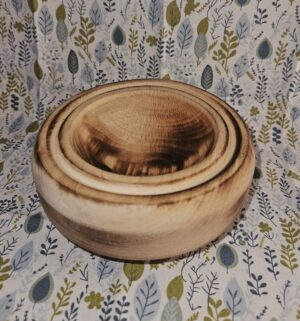 Burned Wooden Deep Storage Bowl – Rustic Handmade Keepsake & Décor Dish