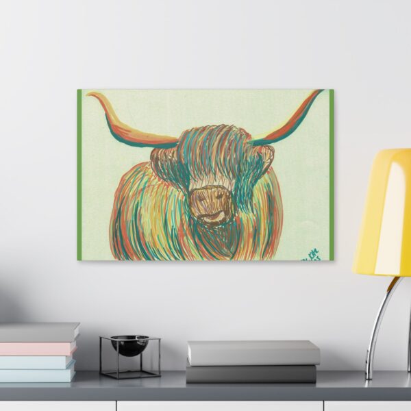 2242642833553553199_2048.jpeg Highland Cow Wall Art, Colorful Canvas Print, Farmhouse Decor, Animal Lover Gift, Rustic Home Decor