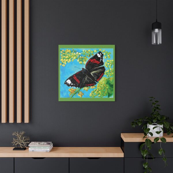 Butterfly Wall Art Canvas, Vibrant Nature Decor, Living Room Artwork, Gift for Nature Lovers, Floral Home Decoration