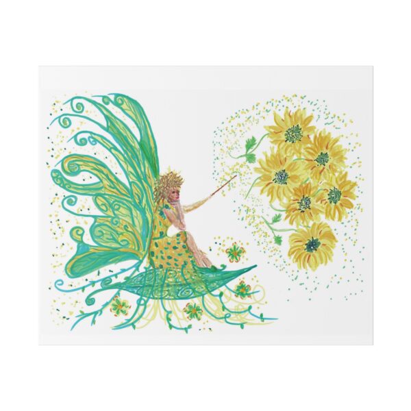 Whimsical Dahlia Fairy Canvas Art | Colourful Home Decor, Unique Gift for Fairy Lovers, Enchanting Wall Art, Nature-Inspired Gift