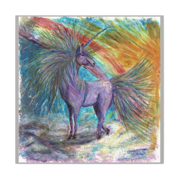 Magical Unicorn Canvas Art Print, Colorful Rainbow Wall Decor, Perfect Gift for Kids, Nursery or Fantasy Lovers
