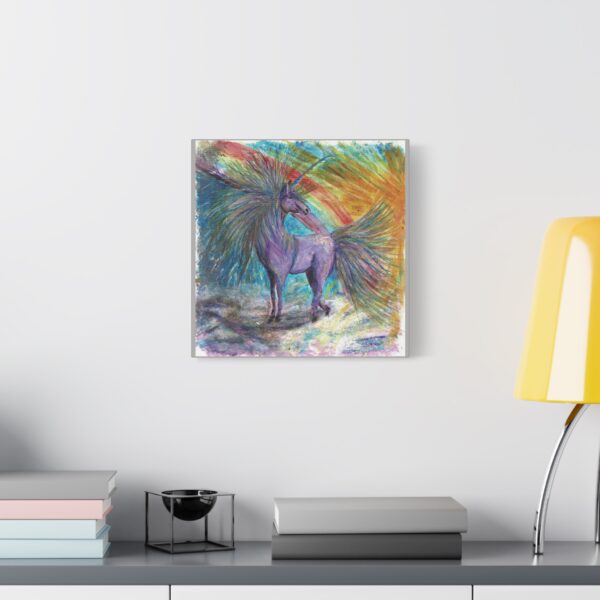Magical Unicorn Canvas Art Print, Colorful Rainbow Wall Decor, Perfect Gift for Kids, Nursery or Fantasy Lovers
