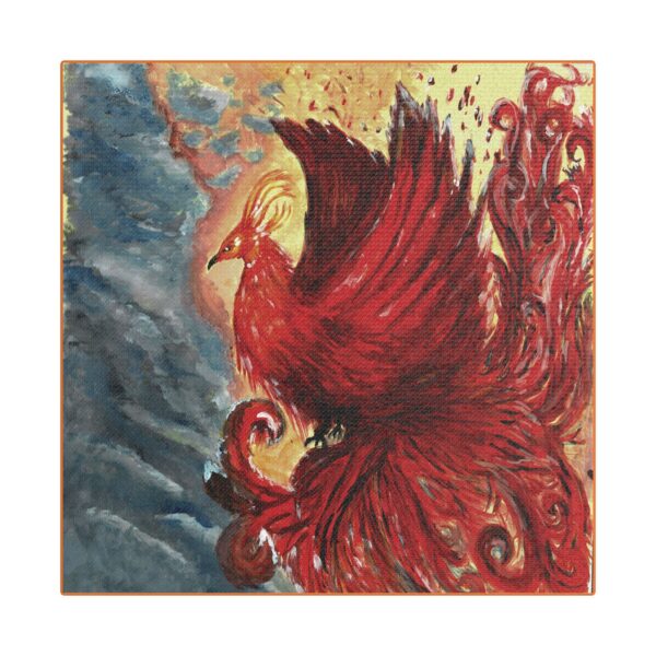 Vibrant Phoenix Wall Art, Stretched Satin Canvas, Home Decor, Gift for Art Lovers, Inspirational Decor, Colorful Artwork
