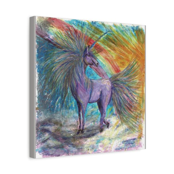 Magical Unicorn Canvas Art Print, Colorful Rainbow Wall Decor, Perfect Gift for Kids, Nursery or Fantasy Lovers