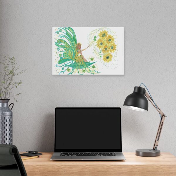 Whimsical Dahlia Fairy Canvas Art | Colourful Home Decor, Unique Gift for Fairy Lovers, Enchanting Wall Art, Nature-Inspired Gift