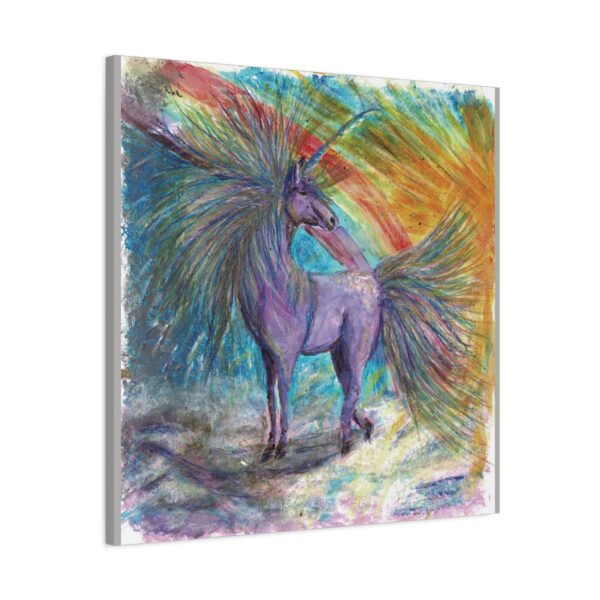 Magical Unicorn Canvas Art Print, Colorful Rainbow Wall Decor, Perfect Gift for Kids, Nursery or Fantasy Lovers