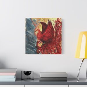 9911011615943603088_2048.jpeg Vibrant Phoenix Wall Art, Stretched Satin Canvas, Home Decor, Gift for Art Lovers, Inspirational Decor, Colorful Artwork